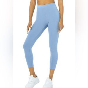 ALO Yoga Ribbed Airlift High Waist Leggings Sky Blue XXS
